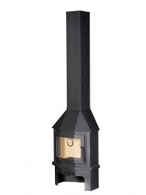 Печь-камин пристенно-угловой компакт Мюнхен (черный)