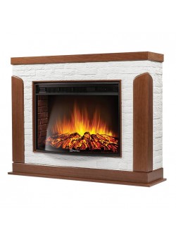 Каминокомплект: Очаг Electrolux EFP/P-3020LS, портал Prestigio 30 камень белый, шпон дуб