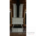 Камин в облицовке изразцами коллекции Тюльпан, цвет: Белый Антик