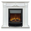 Каминокомплект STEFANIA/ВИОЛА Белый фактурный с золотой патиной с очагом Электроочаг FOBOS ЛАЙТ/ФОБОС ЛАЙТ