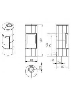 Печь-камин Jydepejsen Troja 44 Dark Sandstone