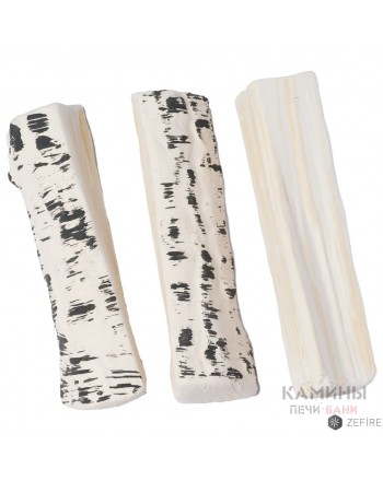 Керамические дрова береза колотая (ZeFire) - 3 шт
