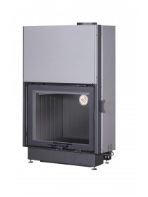 Каминная топка ВЕГА 800 PB подовое горение принтинг черный шамот