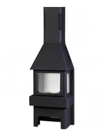 Печь-камин «Бавария» 3 стекла черная