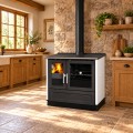 Отопительно-варочная печь Plamen 910 Glas (белая) Отопительно-варочная печь Plamen 910 Glas (белая)