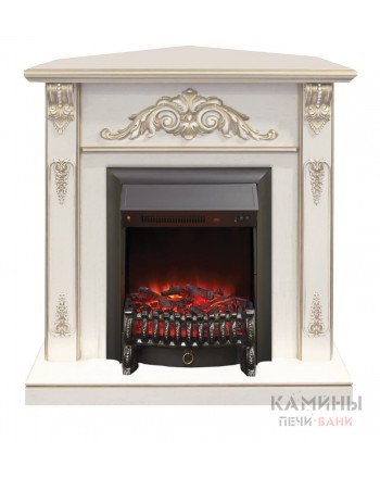 Электрокамин Anita Corner (угловой) WT с Fobos Lux Black RC