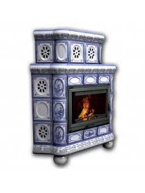 Изразцовый камин Медальон угловой двухъярусный Художественный