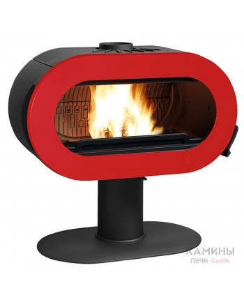 Чугунная печь Invicta Fifty эмаль красная прямая нога
