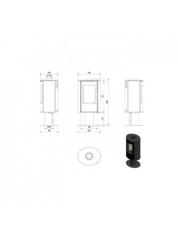 Печь-камин Kratki Koza/AB/S/N/Glass