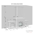 Изразцовый камин Модерн с банкетками