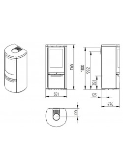Печь-камин Jydepejsen Cosmo 1147 Soapstone