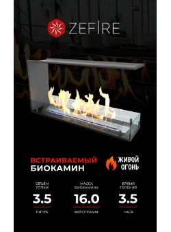 Биокамин торцевой сквозной Standart 900 (ZeFire)
