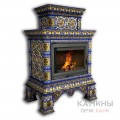 Изразцовый камин Кострома КимрПечь центральный двухъярусный Роспись Изразцовый камин Кострома КимрПечь центральный двухъярусный Роспись