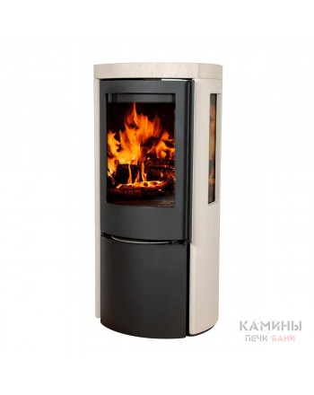 Печь-камин Jydepejsen Cozy Classic Moca Cream Sandstone Sideglass