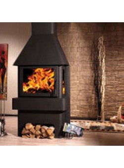 Печь-камин «Бавария» 3 стекла графит