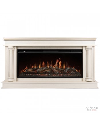 Каминокомплект: Очаг Royal Thermo Aurora RTFP/P-AR40LS, портал Olympia 42/40/36, сл. кость с зол. па