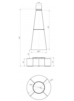 Островной камин LOFT - 02