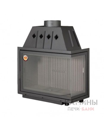 Каминная топка Экокамин Альфа 1000 RB два стекла правая черный шамот 