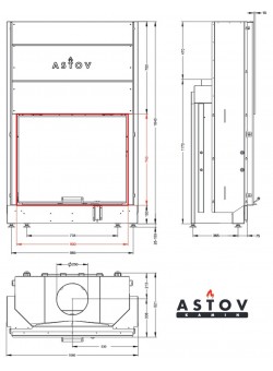 Каминная топка АСТОВ ПС 9074