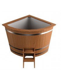 Угловая купель с пластиковой вставкой высота 1,2 м