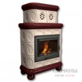 Изразцовый камин Медальон КимрПечь пристенный двухъярусный однотонный В Изразцовый камин Медальон КимрПечь пристенный двухъярусный однотонный В