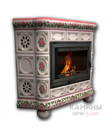 Изразцовый камин Медальон угловой Роспись