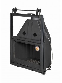 Каминная топка Экокамин Альфа 800 KB с контргрузом черный шамот