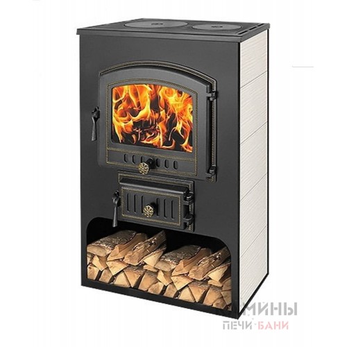 Печь-камин Везувий ПК-03 (224) С ПЛИТОЙ бежевый  Печь-камин Везувий ПК-03 (224) С ПЛИТОЙ бежевый