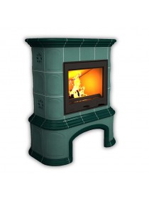 Изразцовый камин Прованс центральный однотонный В с дровником