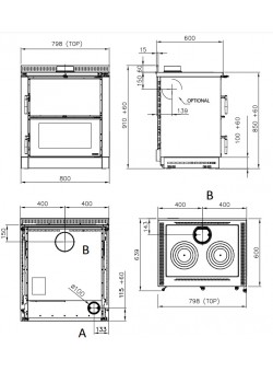 Печь камин La Nordica Verona XXL Inox