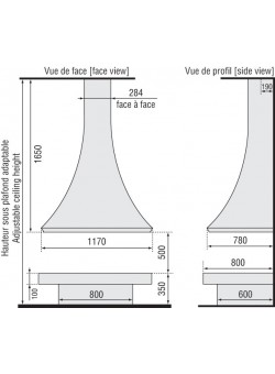 Пристенный открытый камин Julietta 985 JC Bordelet 