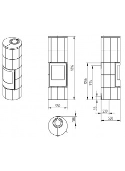Печь-камин Jydepejsen Troja 45 Dark Sandstone