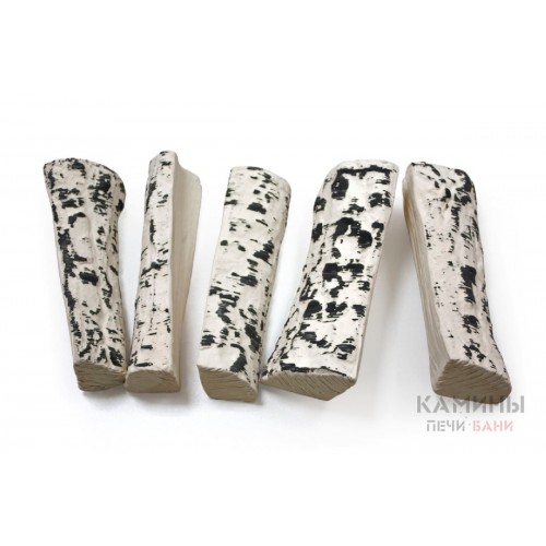 Керамические дрова береза колотая (ZeFire) - 5 шт