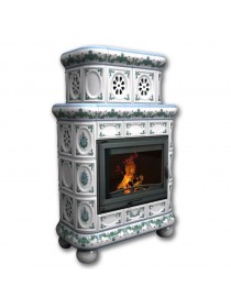 Изразцовый камин Медальон центральный двухъярусный Художественный