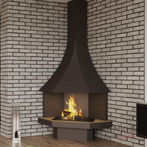 Угловой открытый закрытый камин Julietta 985 JC Bordelet 