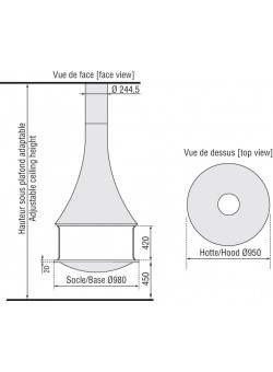 Центральный открытый камин Zelia 908 JC Bordelet