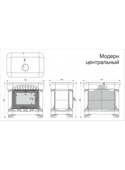 Изразцовый камин Модерн центральный однотонный А