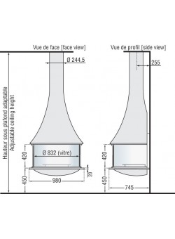 Пристенный камин Zelia 908 JC Bordelet 