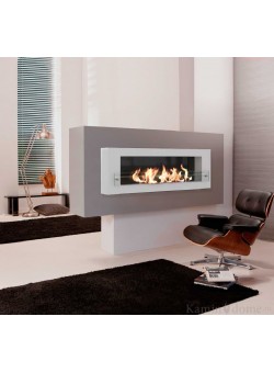 Биокамин Orion 1200 белый со стемалитом и стеклом (ZeFire)