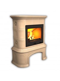 Изразцовый камин Прованс центральный однотонный А с дровником