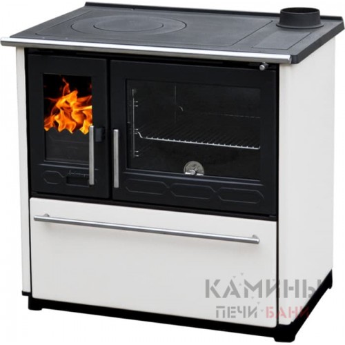 Отопительно-варочная печь Plamen 850 Glas белый цвет Отопительно-варочная печь Plamen 850 Glas белый цвет