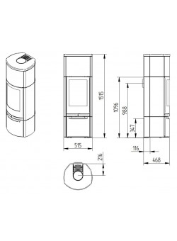 Печь-камин Jydepejsen Cosmo 1500 Soapstone