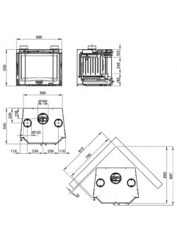 Каминная топка La Nordica Inserto 70 prismatico
