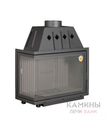 Каминная топка Экокамин Альфа 1000 LB два стекла левая черный шамот