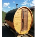 Баня-бочка 2 метра с козырьком