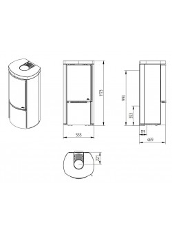 Печь-камин Jydepejsen Cozy Modern Moca Cream Sandstone