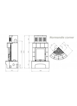 Печь камин керамическая ABX NORMANDIE угловая Печь камин керамическая ABX NORMANDIE угловая