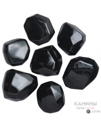 Декоративные керамические камни кристалл черные 7 шт (ZeFire)