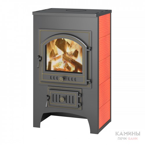  Печь-камин ВЕЗУВИЙ ПК-01 (205) красн.12 кВт (200 м3) Ø 150 мм