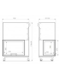 Каминная топка A.caminetti QUATTRO 90 R ECO